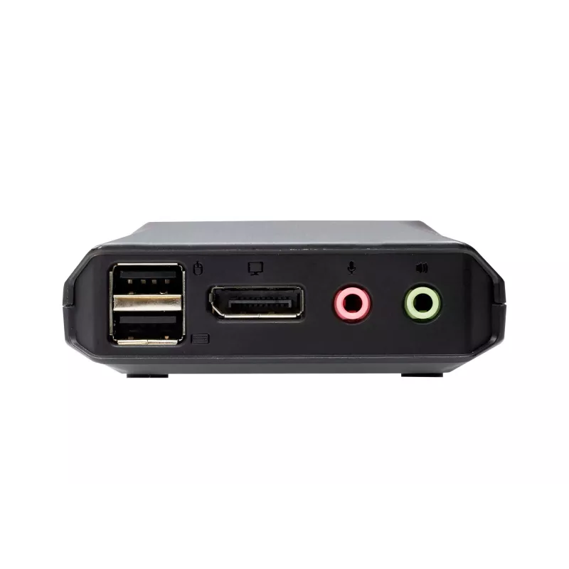ATEN CS52DP 2 prievadų USB-C DisplayPort hibridinis KVM jungiklis, 4096 x 2160 pikselių, 4K Ultra HD, 0,74 W, juodas