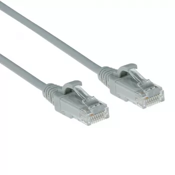 ACT pilkas 3 metrų LSZH U/UTP CAT6 plonas pataisos kabelis su apsauga nuo užkliuvimo ir RJ45 jungtimis