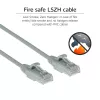 ACT pilkas 3 metrų LSZH U/UTP CAT6 plonas pataisos kabelis su apsauga nuo užkliuvimo ir RJ45 jungtimis