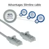 ACT pilkas 1,5 m LSZH U/UTP CAT6 duomenų centro plonas pataisos kabelis su apsauga nuo užsikabinimo ir RJ45 jungtimis
