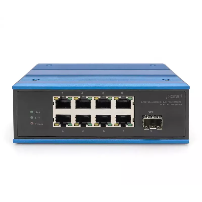 Nevaldomas jungiklis Digitus DN-651133 8 prievadų Fast Ethernet pramoninis 1 SFP kanalu