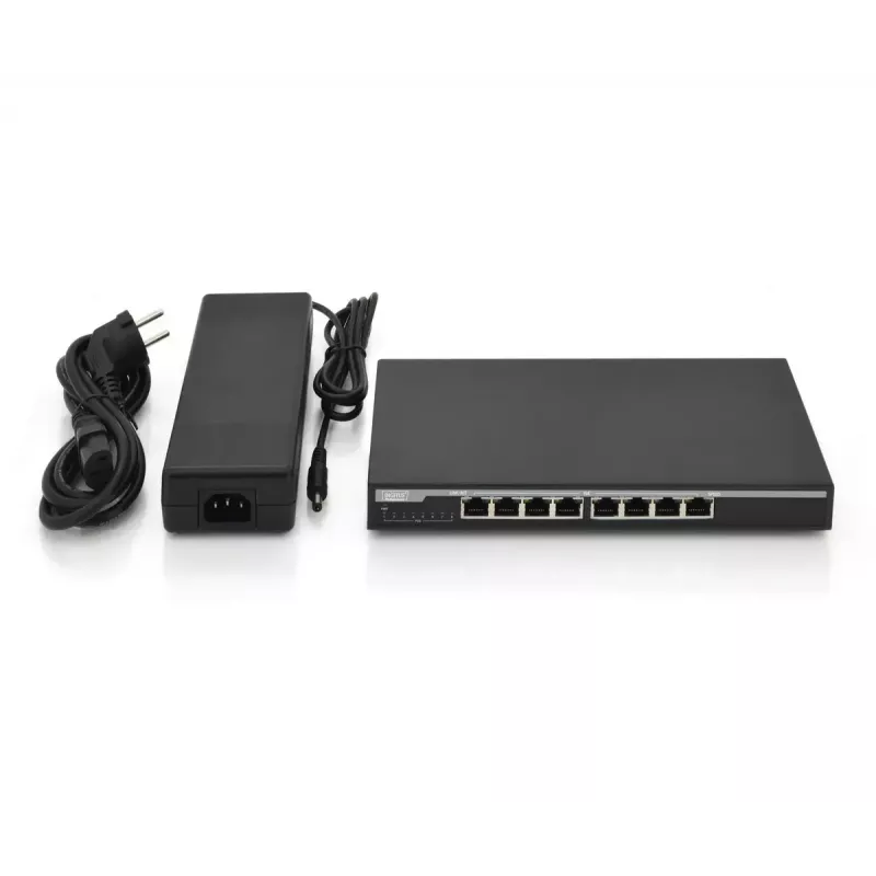 Nevaldomas jungiklis Digitus DN-95340 8 prievadų Gigabit tinklo jungiklis su PoE