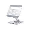 Conceptronic DONN26G sidabrinis daugiafunkcis stovas planšetei su 8-in-1 dokavimo stotele