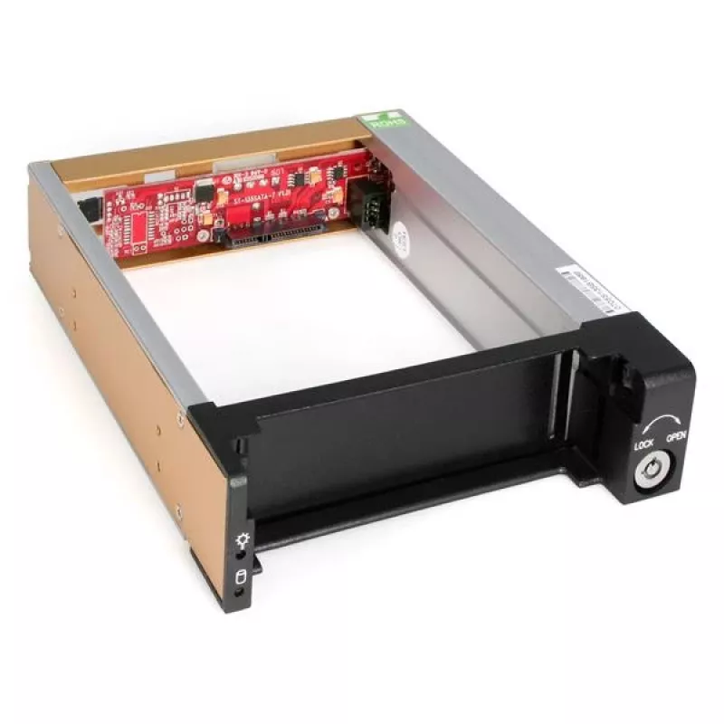 StarTech.com Black Aluminum 5.25in tvirtas SATA kietojo disko mobilus stovas – dėklas