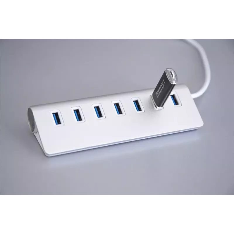 USB 3.2 Gen 1 7 prievadų metalinis USB mazgas EXSYS EX-1137