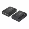 StarTech.com DisplayPort KVM prailgintuvas per šviesolaidį, 4K 60Hz, konsolės prailgintuvo rinkinys, iki 984 pėdų/300 m (daugiamodis) su įmontuotais SFP+ moduliais, 3x USB HID