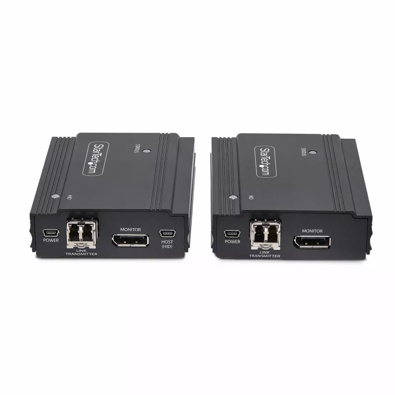 StarTech.com DisplayPort KVM prailgintuvas per šviesolaidį, 4K 60Hz, konsolės prailgintuvo rinkinys, iki 984 pėdų/300 m (daugiamodis) su įmontuotais SFP+ moduliais, 3x USB HID