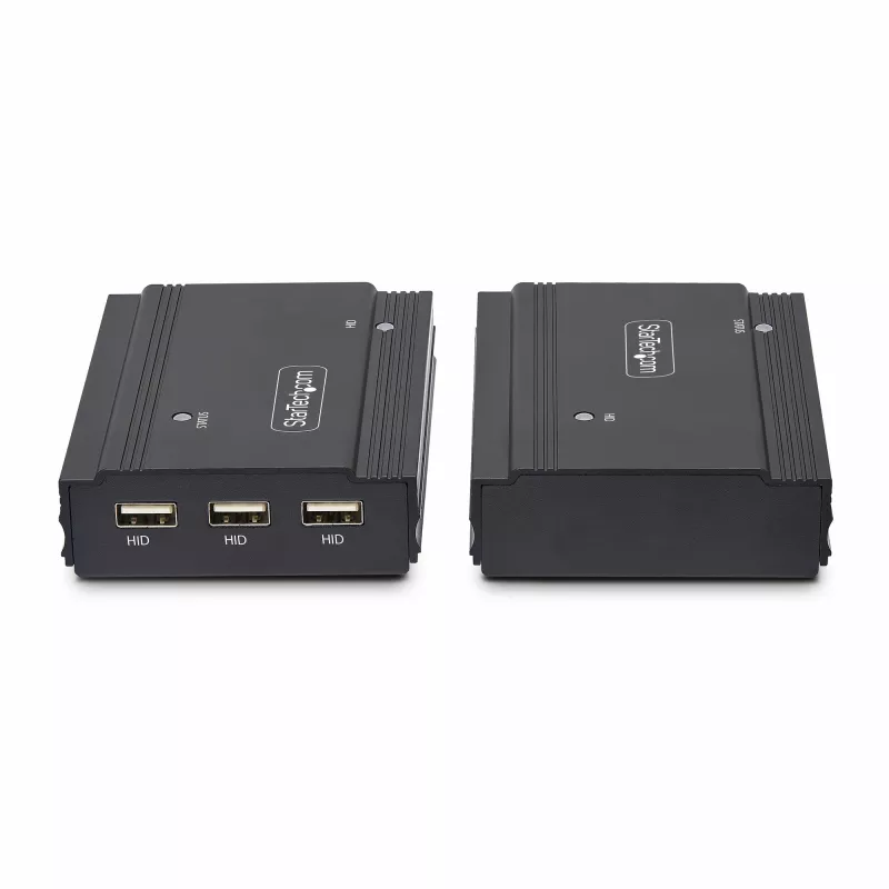 StarTech.com DisplayPort KVM prailgintuvas per šviesolaidį, 4K 60Hz, konsolės prailgintuvo rinkinys, iki 984 pėdų/300 m (daugiamodis) su įmontuotais SFP+ moduliais, 3x USB HID