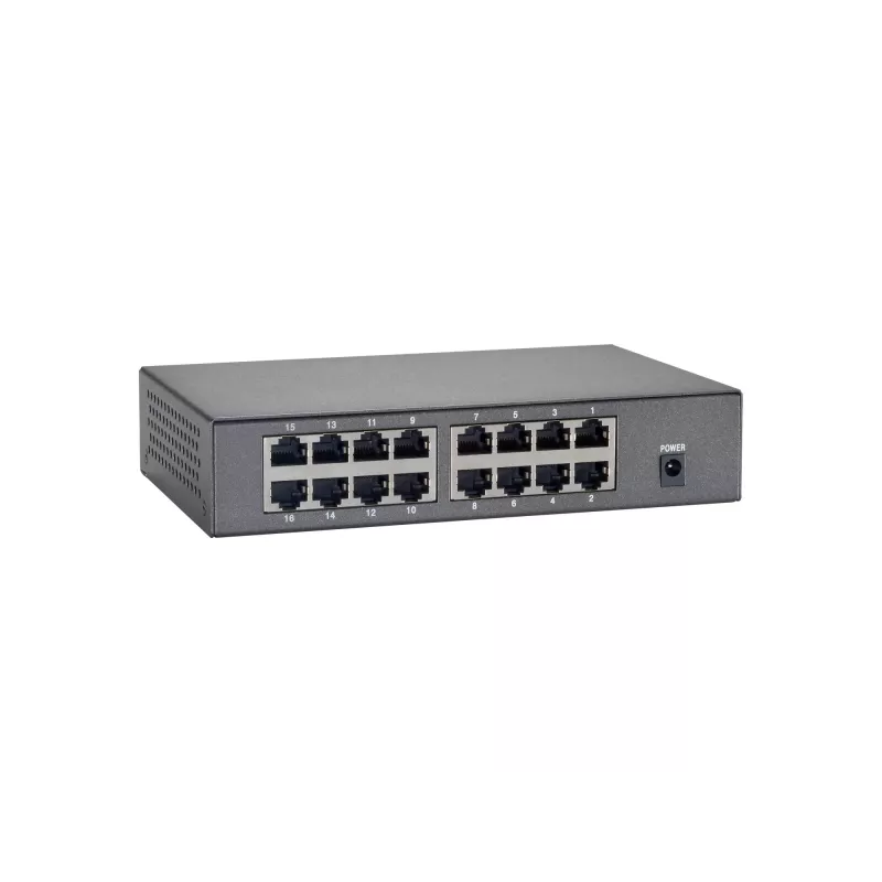 LevelOne 16 prievadų Fast Ethernet PoE komutatorius, 90 W