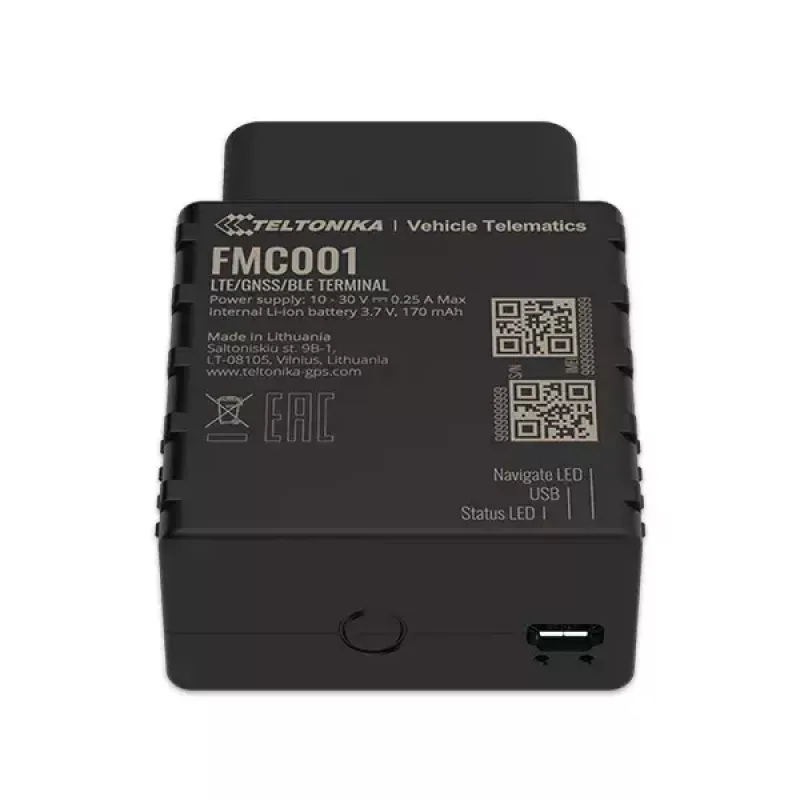 GPS sekiklis Teltonika FMC001 automobiliui Juoda 53g