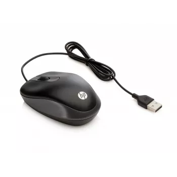 HP USB Travel Mouse, ambidekstrinė, optinė, USB Type-A, 1000 DPI, juoda