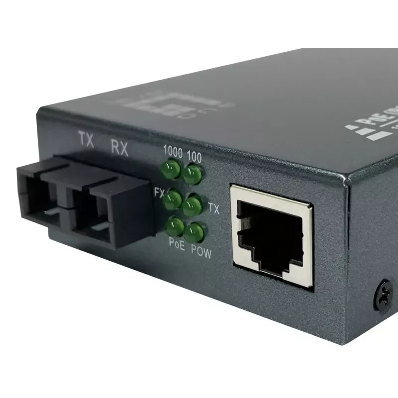 LevelOne GVT-2014 Gigabitinis medijos keitiklis RJ45 į SC, vienmodis šviesolaidis, PoE PSE, 20 km