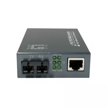 LevelOne GVT-2014 Gigabitinis medijos keitiklis RJ45 į SC, vienmodis šviesolaidis, PoE PSE, 20 km