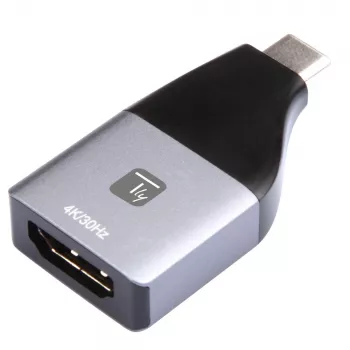 Techly IADAP USBC-HDMI4K USB-C į HDMI adapteris 4K 30Hz juodas, sidabrinis