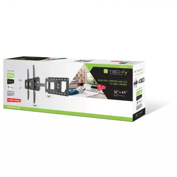 Techly ICA-PLB 148L TV laikiklis sieninis 165,1 cm (65 col.) juodas