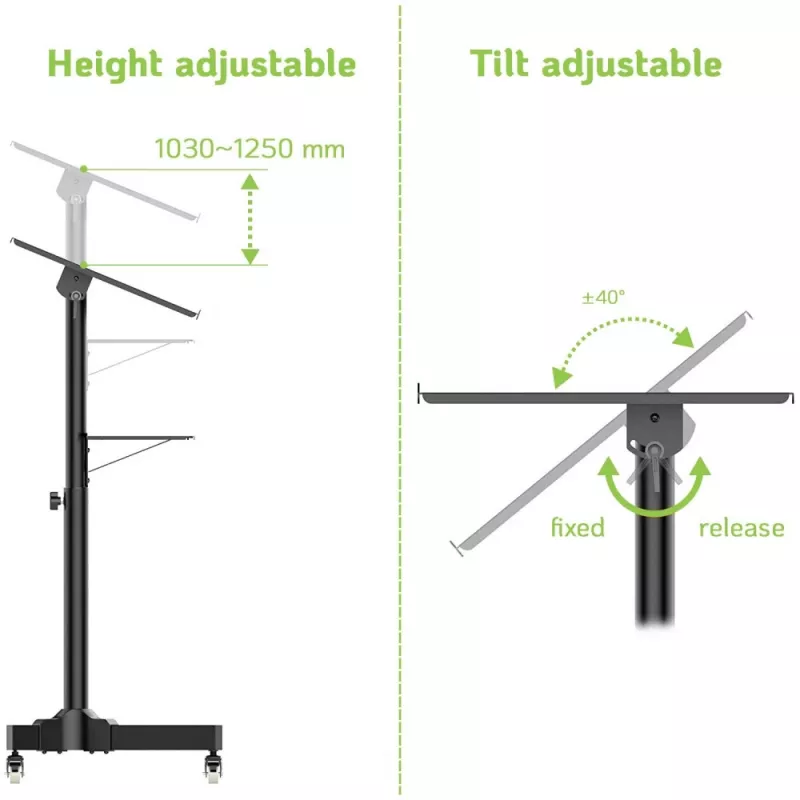 Techly ICA-TB TPM-1BK nešiojamojo kompiuterio stovas, juodas