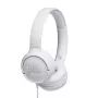 JBL Tune 500 JBLT500WHT ausinės ant ausų, laidinės, su mikrofonu, plokščias nesusipinantis laidas, baltos