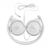 JBL Tune 500 JBLT500WHT ausinės ant ausų, laidinės, su mikrofonu, plokščias nesusipinantis laidas, baltos