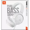 JBL Tune 500 JBLT500WHT ausinės ant ausų, laidinės, su mikrofonu, plokščias nesusipinantis laidas, baltos