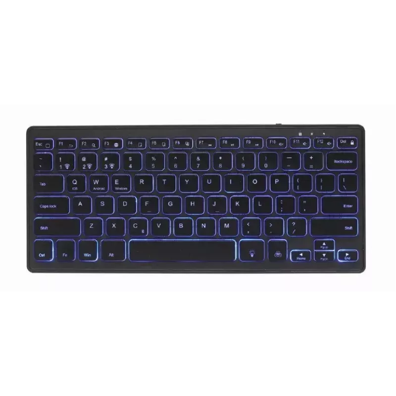 Gembird KB-BTRGB-01-DE belaidė Bluetooth klaviatūra, QWERTZ vokiškas išdėstymas, juoda