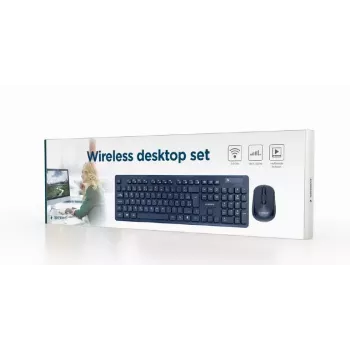 Gembird KBS-WCH-03-DE Belaidė klaviatūra ir pelė RF, vokiškas QWERTZ, juoda