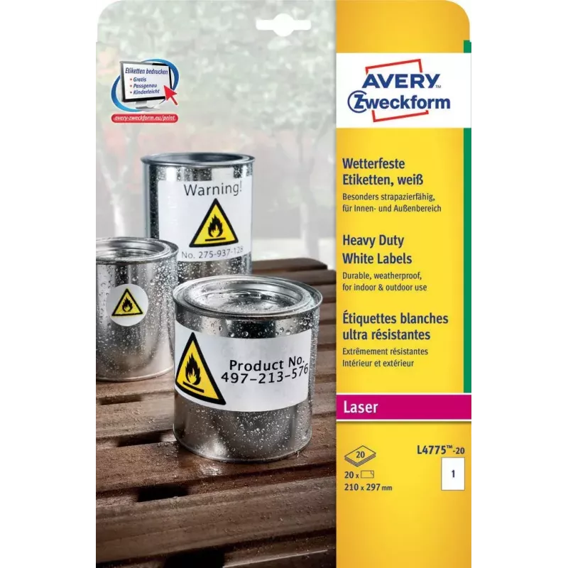 Lipni etiketė Avery L4775-20 suapvalintas stačiakampis