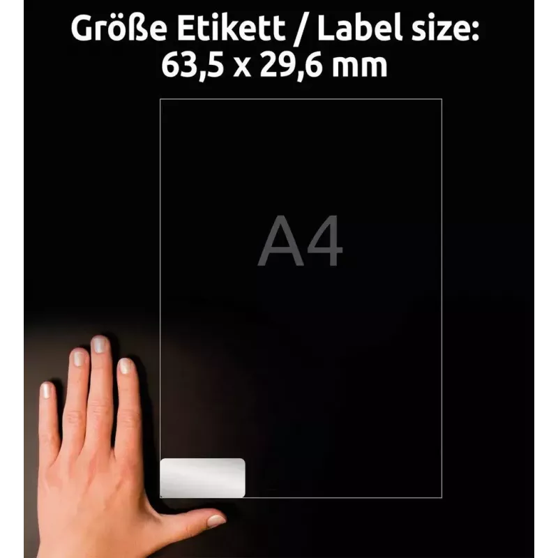 Lipni etiketė Avery L6011-20 sidabrinė, užapvalintas stačiakampis