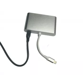Microconnect LIGHT-HUB4 Lightning sąsajos stotelė, 3 × 3,5 mm, 480 Mbit/s, sidabrinė