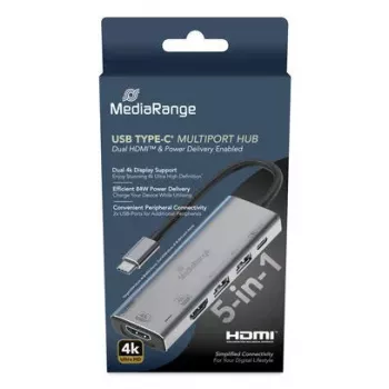 USB Type-C 5 in 1 adapteris MediaRange MRCS511