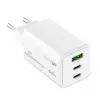 Mobiliojo įrenginio įkroviklis MediaRange MRMA116-2 – 65 W, 2× USB-C, 1× USB-A, GaN, balta
