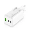 Mobiliojo įrenginio įkroviklis MediaRange MRMA116-2 – 65 W, 2× USB-C, 1× USB-A, GaN, balta