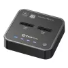 CoreParts MS-CLONER-SATA M.2 SSD dokavimo stotelė su klonavimo funkcija, USB 3.2 Gen 2 Type-C, juoda