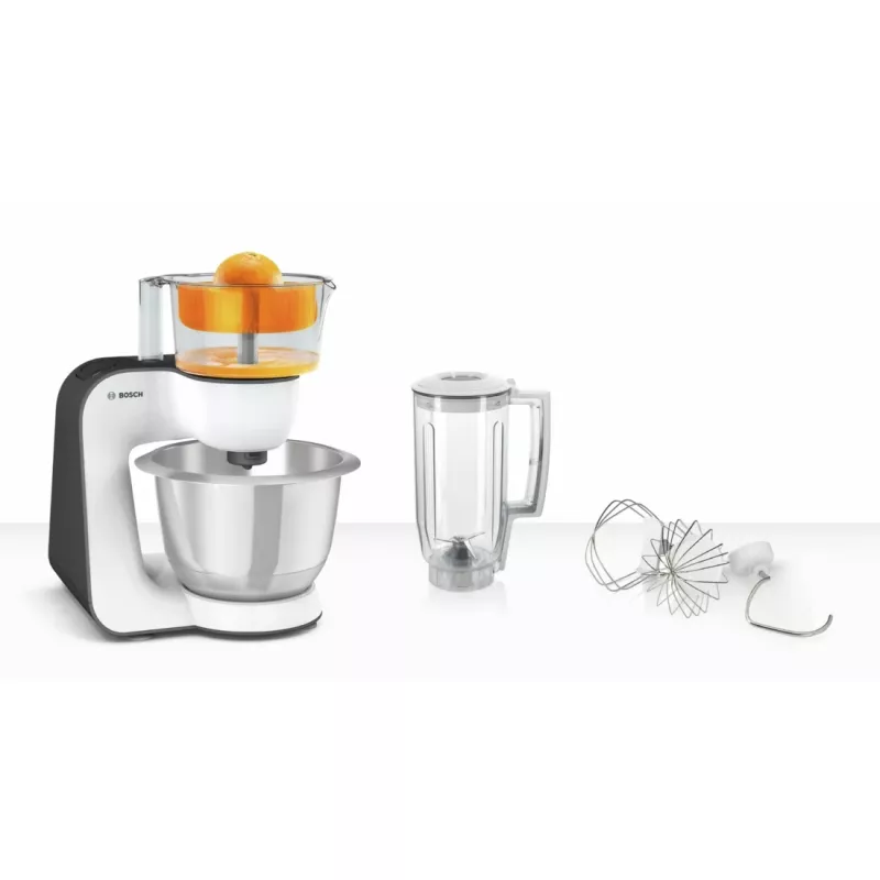 Bosch MUM5 Start Line universalus virtuvės kombainas 800 W 3.9 L Oranžinis, Sidabrinis, Peršviečiamas, Baltas