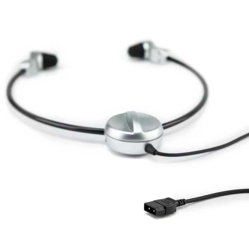 Ausinės Grundig Swingphone 568, laidinės, po smakru, juodos, sidabrinės