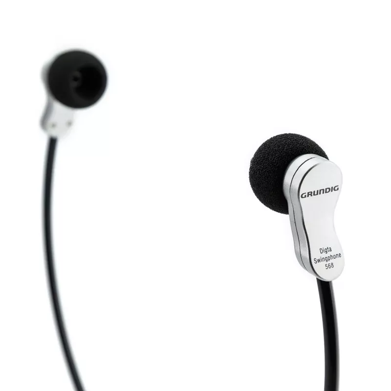 Ausinės Grundig Swingphone 568, laidinės, po smakru, juodos, sidabrinės