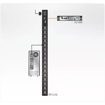 ATEN PE1216 maitinimo paskirstymo blokas (PDU) 16 AC lizdų (-ų) Juoda