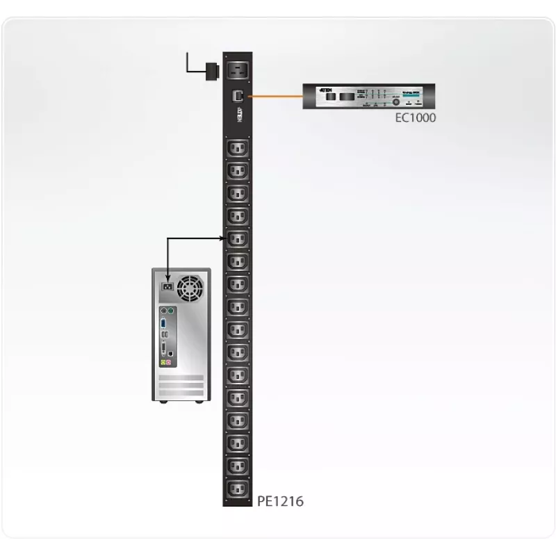 ATEN PE1216 maitinimo paskirstymo blokas (PDU) 16 AC lizdų (-ų) Juoda