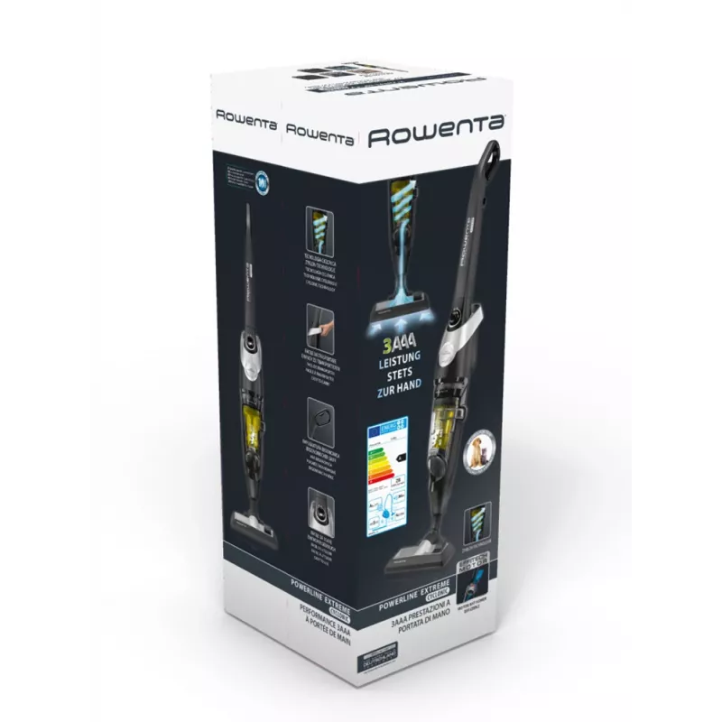 Rowenta RH8155 belaidis siurblys / elektrinė šluota, AC, sausas, cikloninis, be maišelio, 0.9 L, 750 W, juoda, sidabrinė, geltona