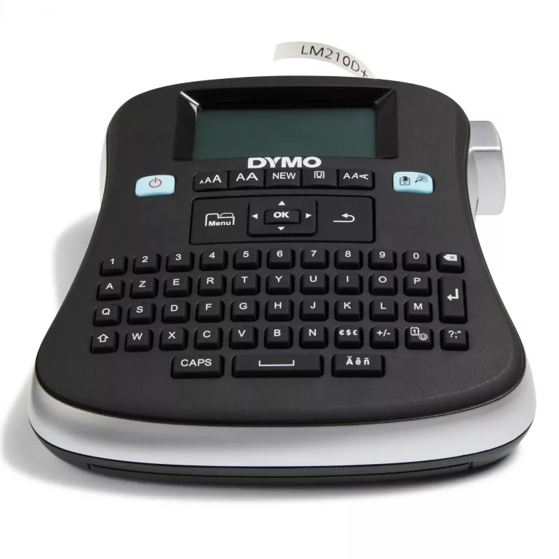 DYMO LabelManager 210D+ – etikečių spausdintuvas, AZERTY, D1, terminis perkėlimas, 180 x 180 DPI, 12 mm/s, juodas/sidabrinis