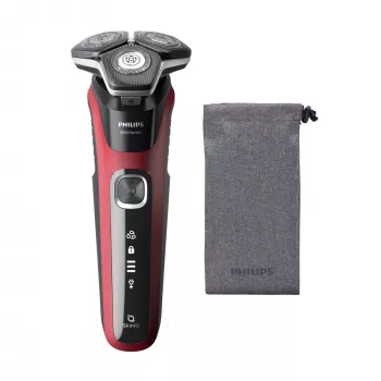 Rotacinis skustuvas Philips Series 5000 S5883/10 — 3 galvutės, šlapias ir sausas, 60 min veikimo, LED ekranas, įkraunamas per USB