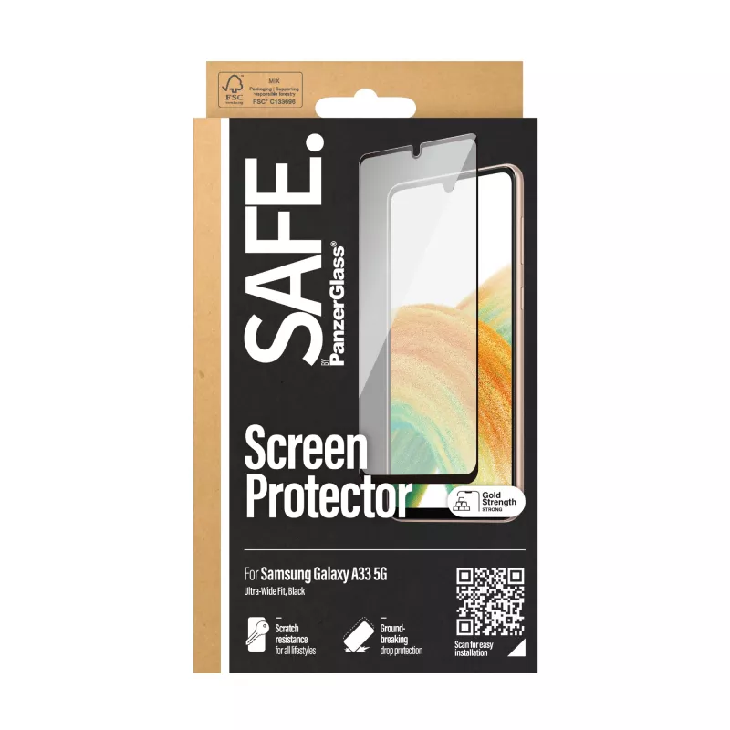 Apsauginis stiklas PanzerGlass SAFE Samsung Galaxy A33 5G atsparus įbrėžimams ir smūgiams
