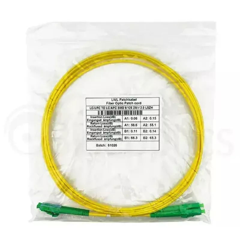 BlueOptics SFP3131BU2MM 2 m šviesolaidinis kabelis LC/APC-LC/APC vienmodis G.657.A1 geltonas