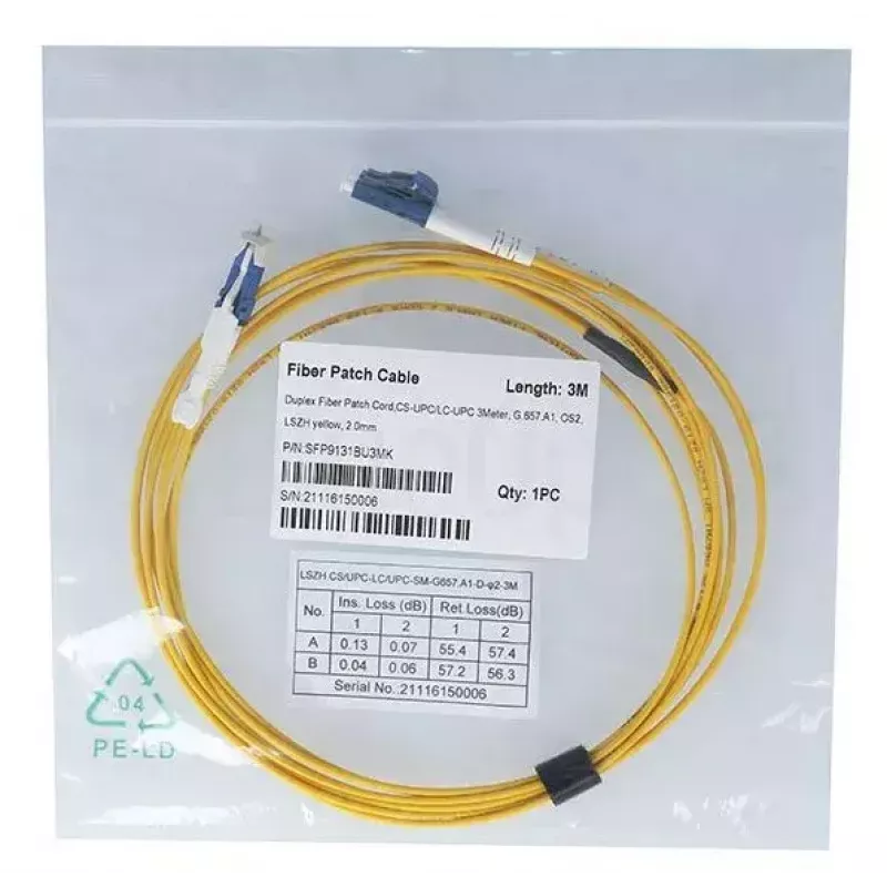 Skaidulinis optinis kabelis BlueOptics SFP9131BU5MK CS LC OS2 5 m Geltonas