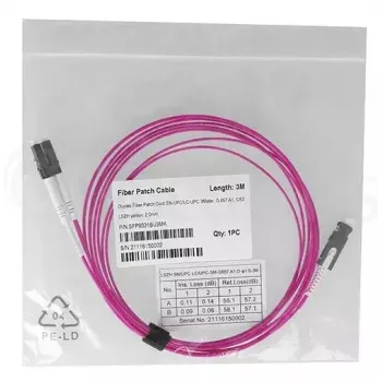 Skaidulinis optinis kabelis BlueOptics SFP9331FU1MK SN LC OM4 1 m Violetinė