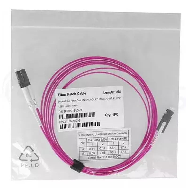 Skiemeninis optinis kabelis BlueOptics SFP9331FU2MK SN LC OM4 2 m Violetinė