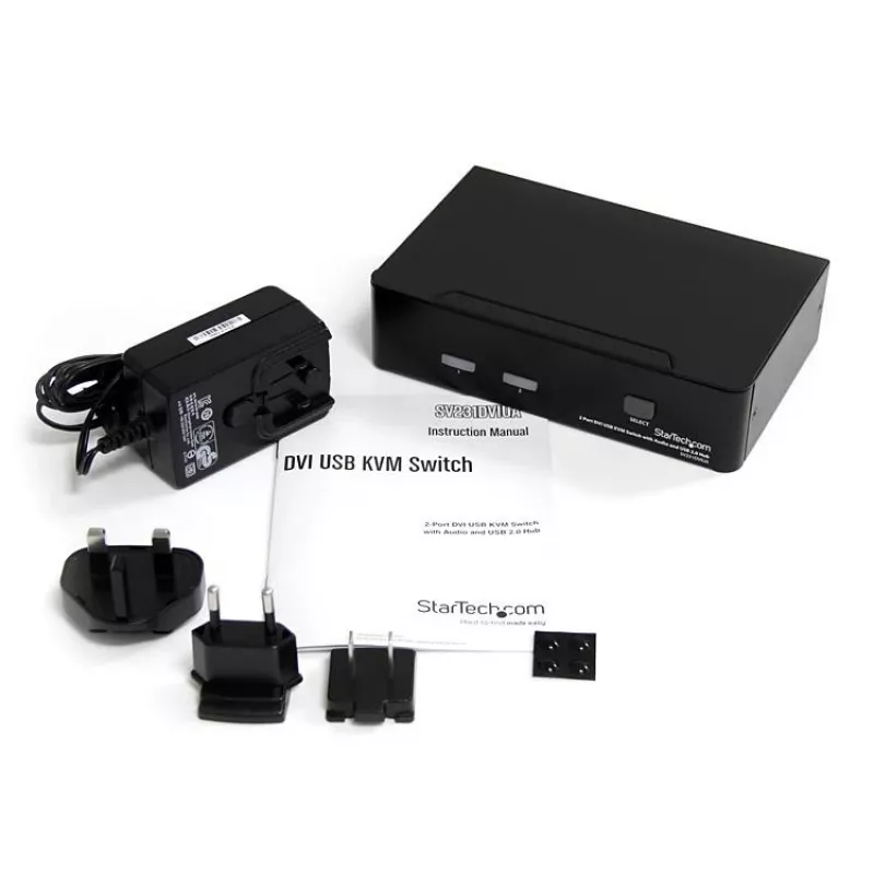 StarTech.com SV231DVIUA 2 prievadų DVI USB KVM jungiklis su garsu ir USB 2.0 šakotuvu