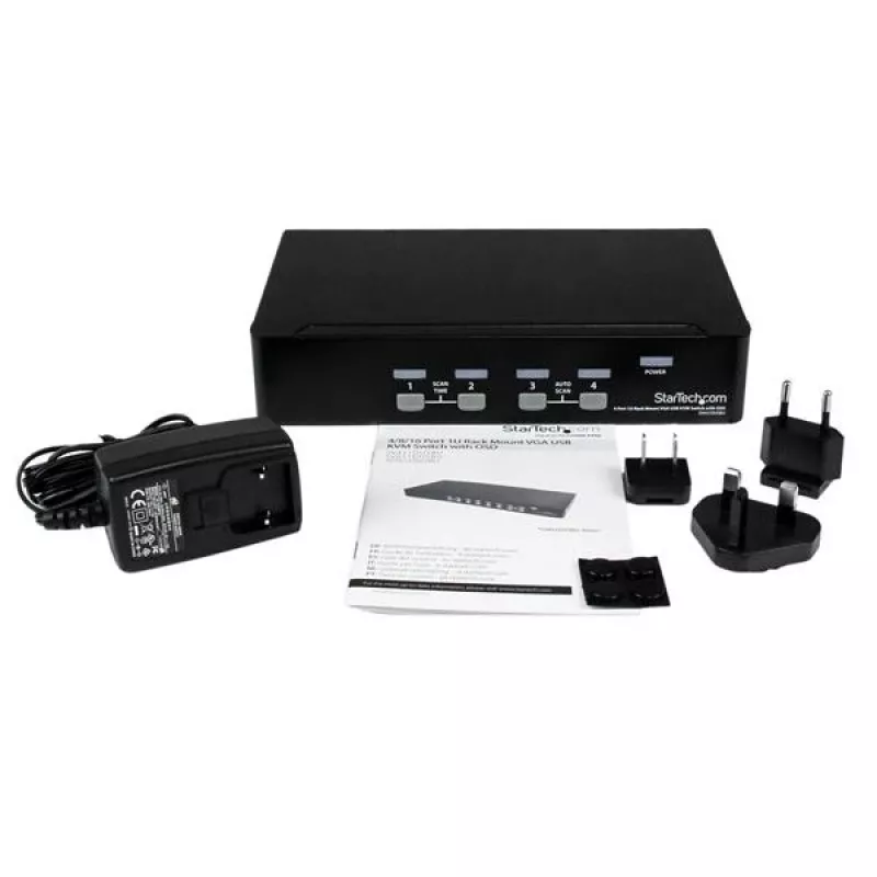 StarTech.com SV431DUSBU 4 prievadų 1U stovo USB KVM jungiklis su OSD, 1920 x 1440 pikselių