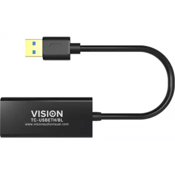 Tinklo plokštė Vision TC-USBETH/BL, USB į RJ45 adapteris