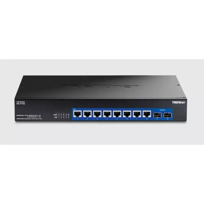 Nevaldomas komutatorius Trendnet TEG-S7102 10G Ethernet 8 prievadų juodas