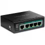 Tinklo jungiklis TRENDnet TI-B541 nevaldomas 5 prievadų Gigabit Ethernet (10/100/1000) su PoE, juodas